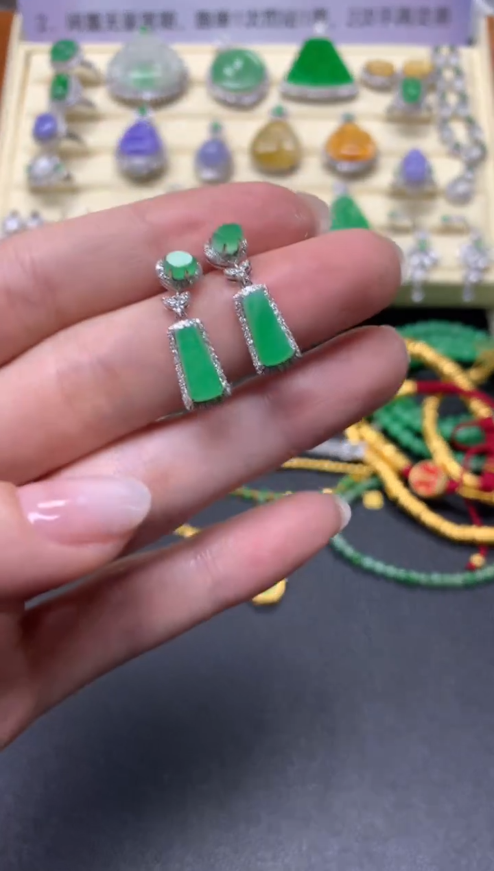 【闪购商品】翡翠耳饰18K金镶嵌耳饰|4800+480