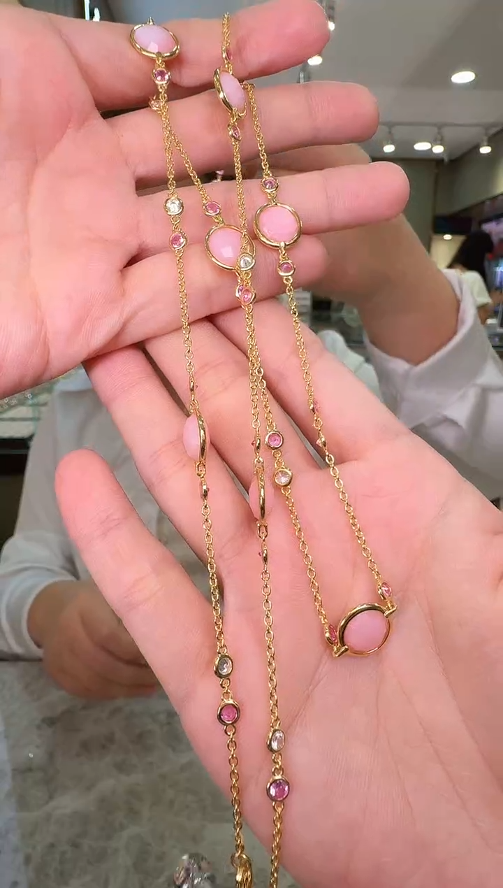 银S925镶嵌蛋白石项链062