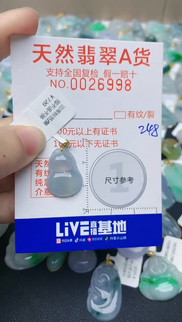 【闪购商品】翡翠颈饰18K金镶嵌天然翡翠A货    248