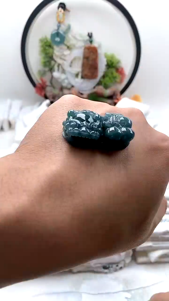 颈饰未镶嵌翡翠貔貅有纹【福利款】