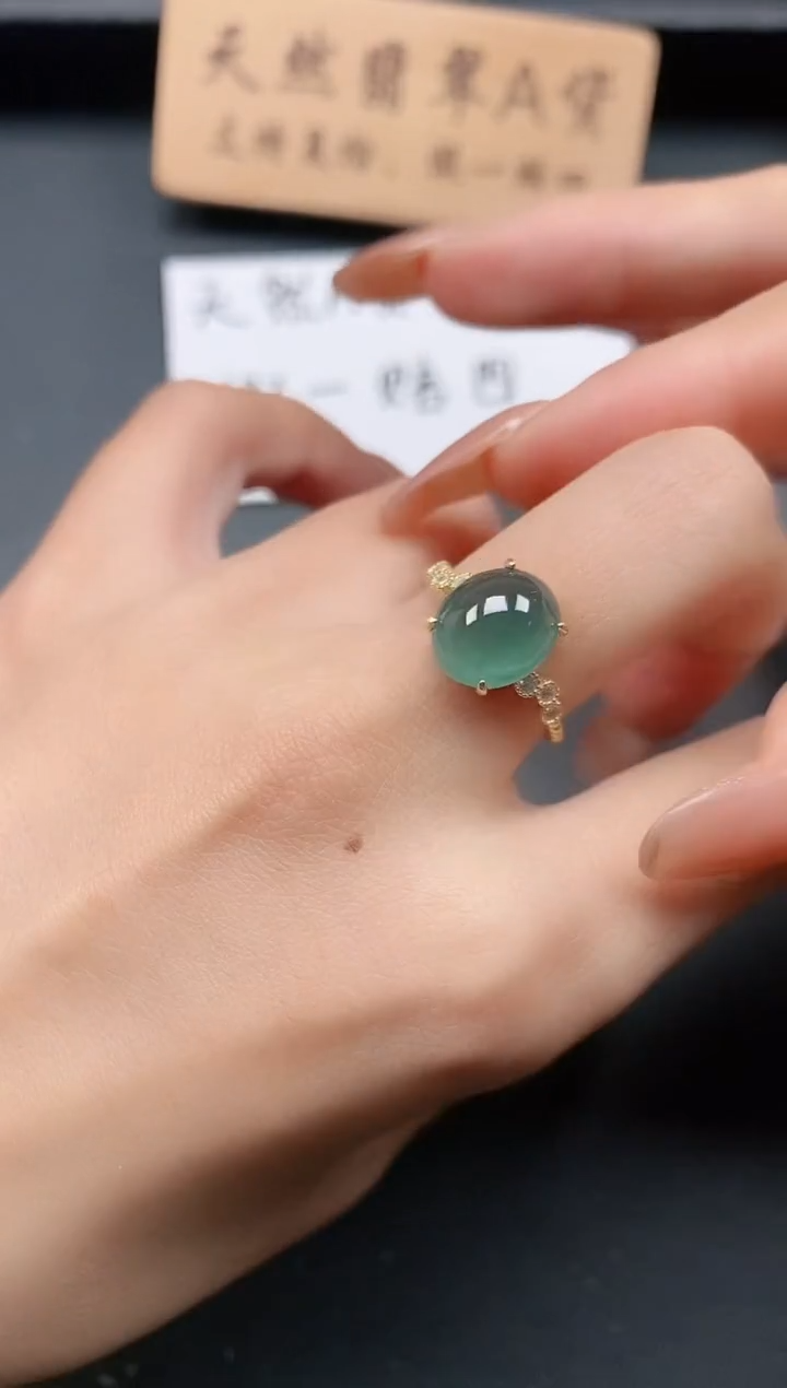 银S925镶嵌戒指翡翠111