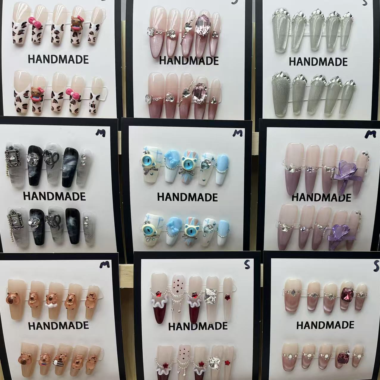 爆款穿戴甲成品重复使用美甲贴片可拆卸10片