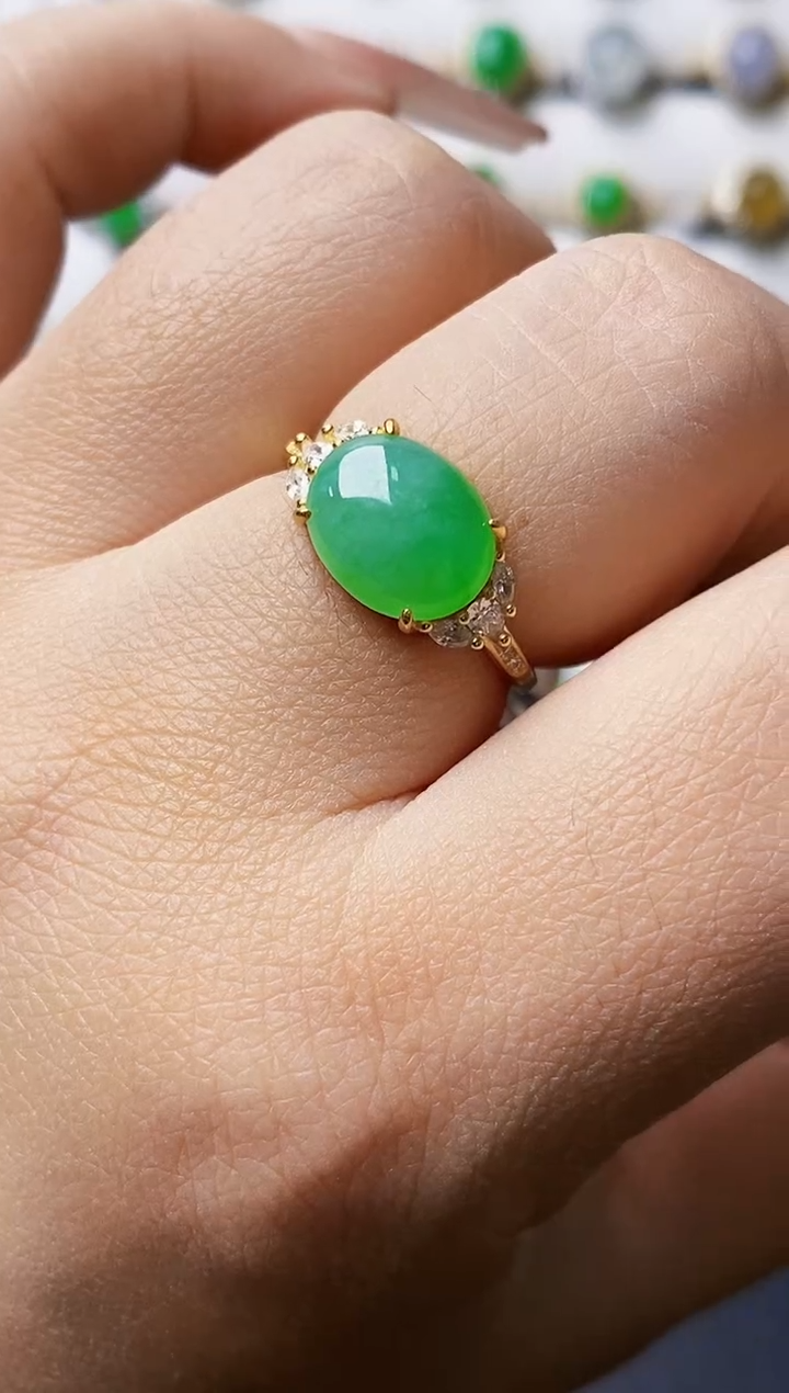 银S925镶嵌戒指翡翠1445