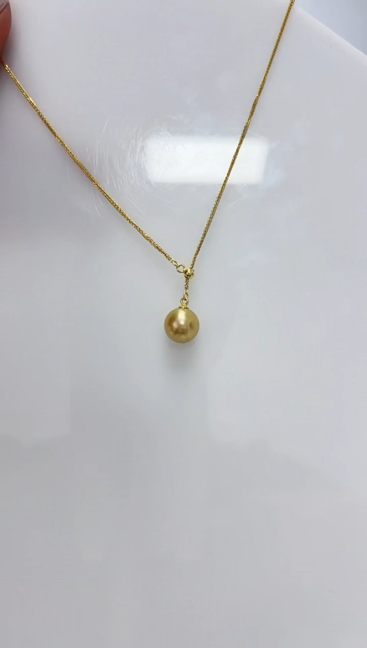 【闪购商品】海水珍珠DA银S925镶嵌金珠Y链 J195