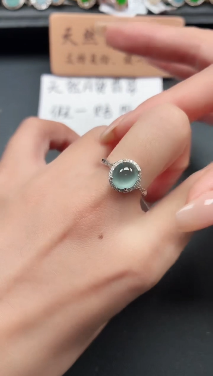 银S925镶嵌戒指翡翠111