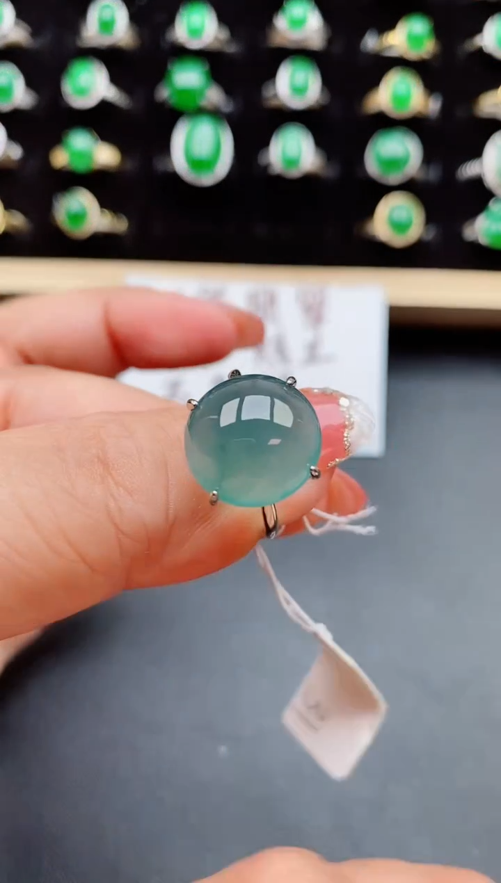 【闪购商品】翡翠戒指银S925镶嵌08058