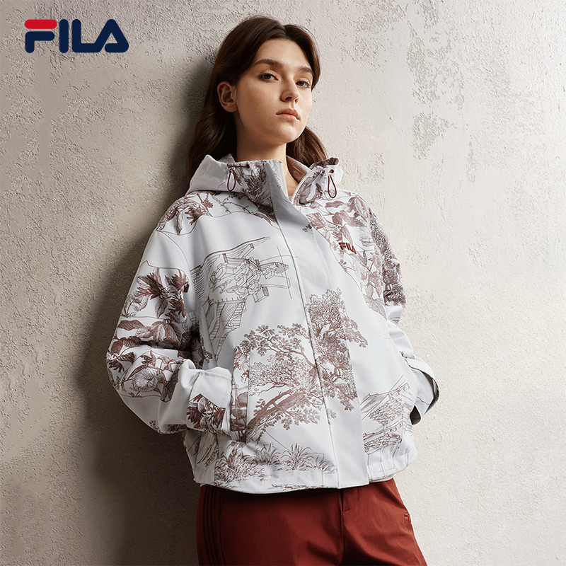 Fila/斐乐2025年秋新款【熊猫联名】女户外运动梭织外套F11W538703F