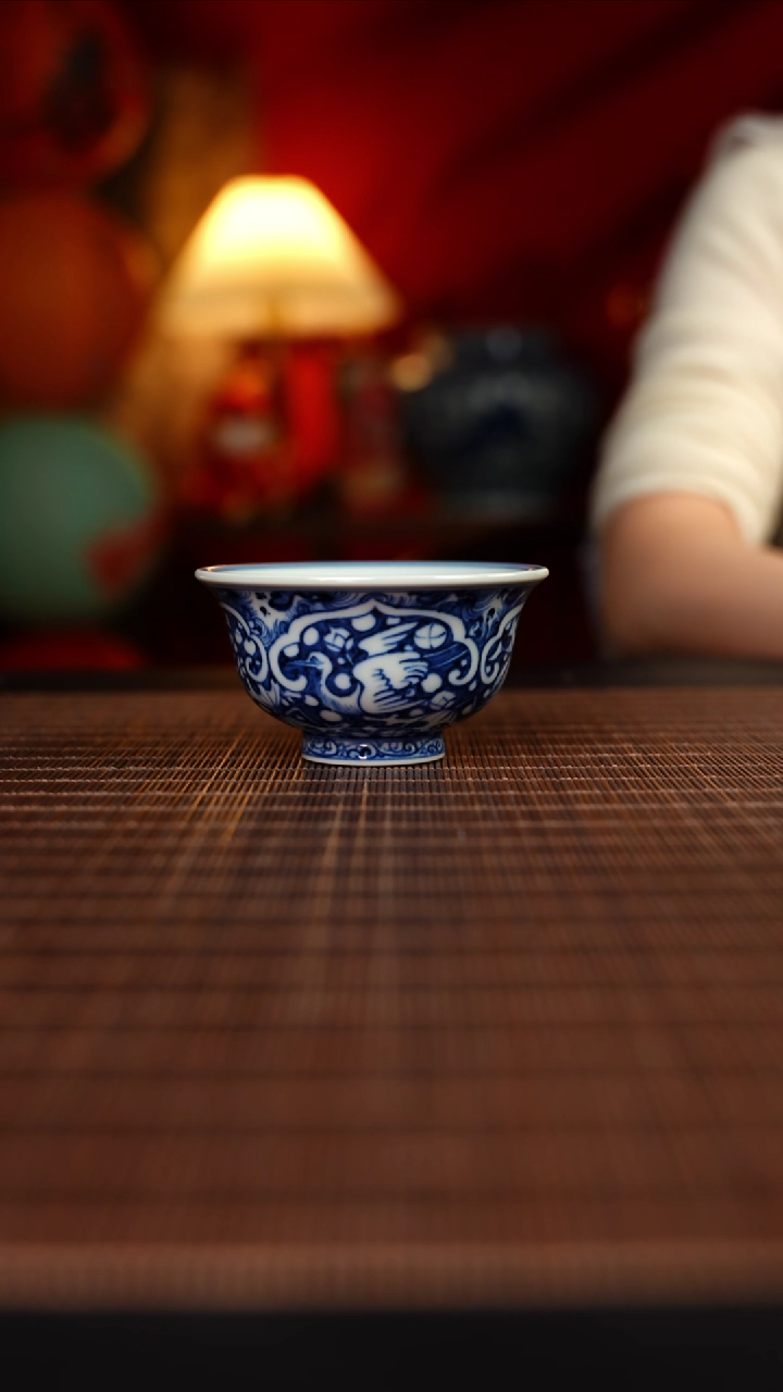 【闪购商品】杯元黛工坊一鹭莲棵压手杯120CC