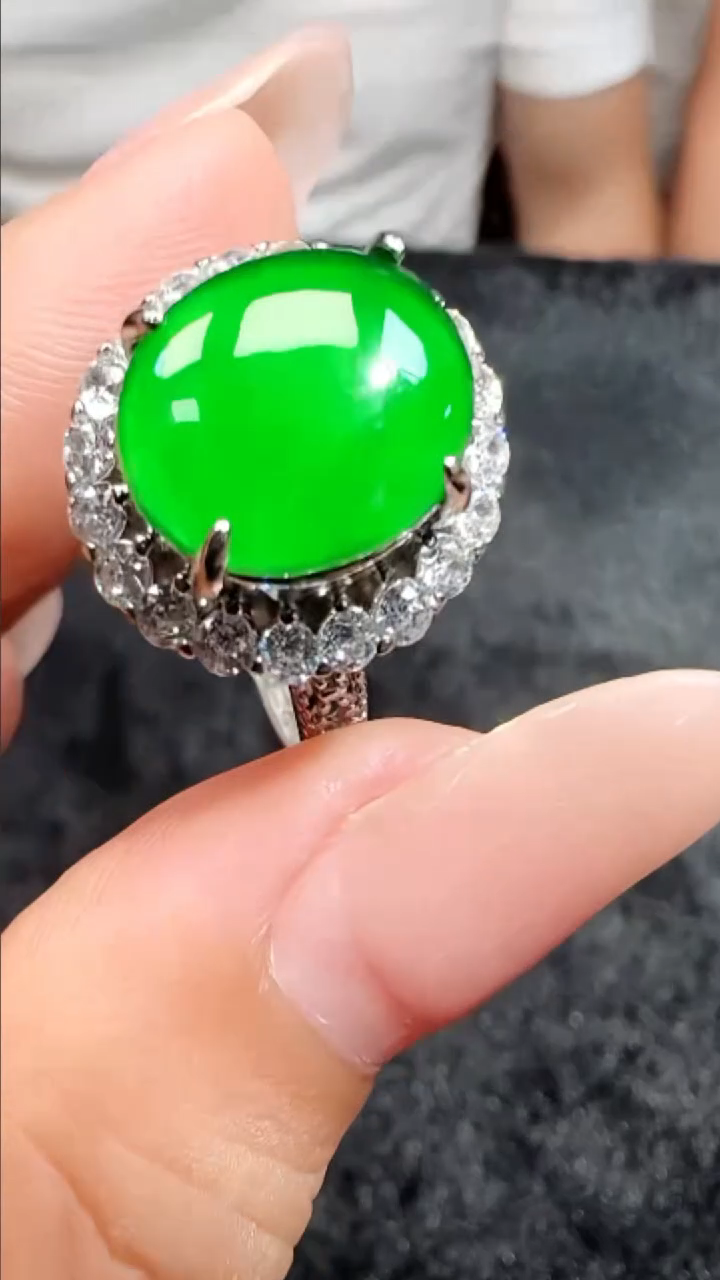 定制翡翠未镶嵌翡翠戒指89