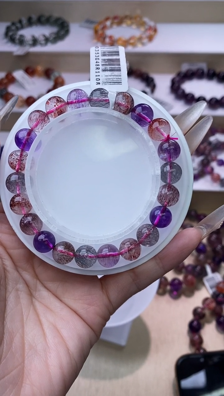 【闪购商品】水晶手链未镶嵌黑加仑超七单圈8m+