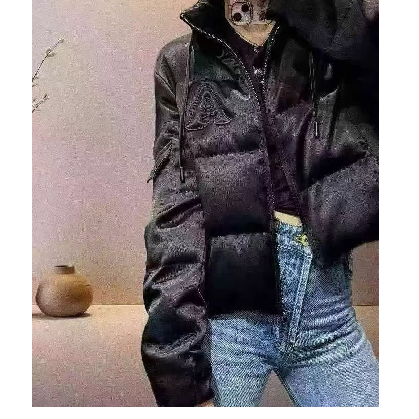 YUANJIE冬新款立领A字母鹅绒服女宽松休闲百搭短外套小个子