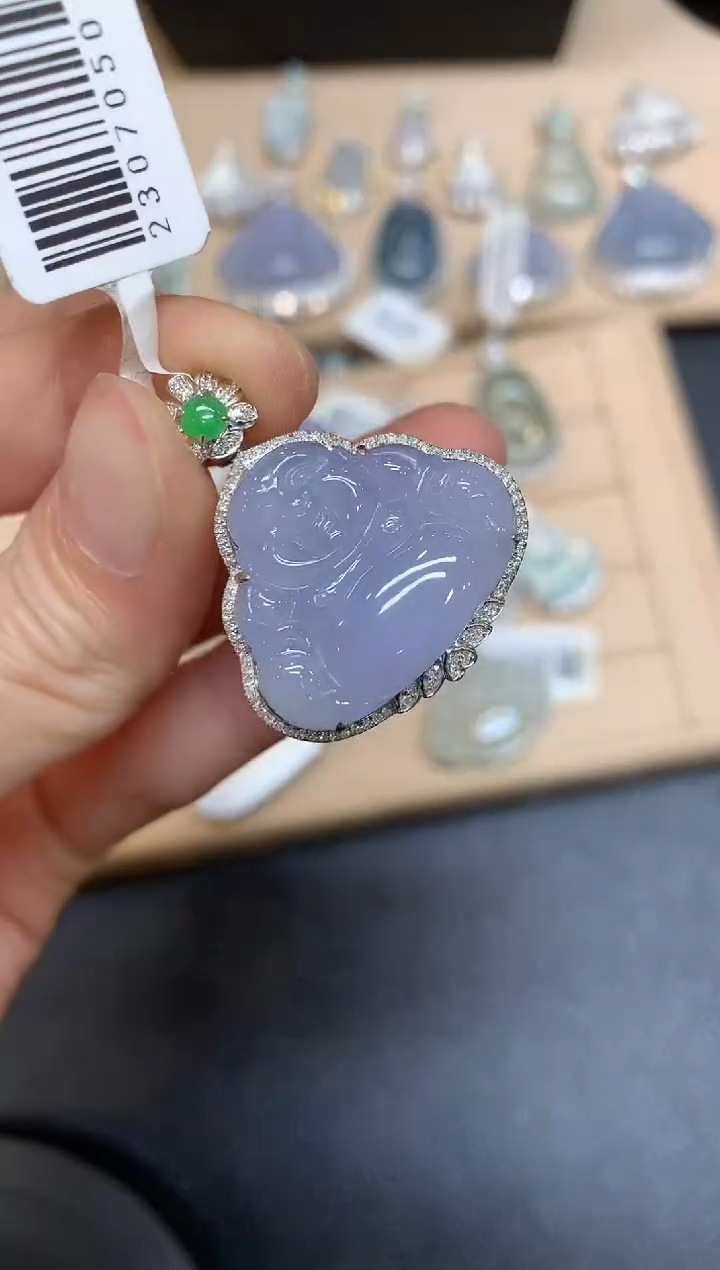 【闪购商品】翡翠吊坠(不含链)18K金镶嵌佛公【无服务费