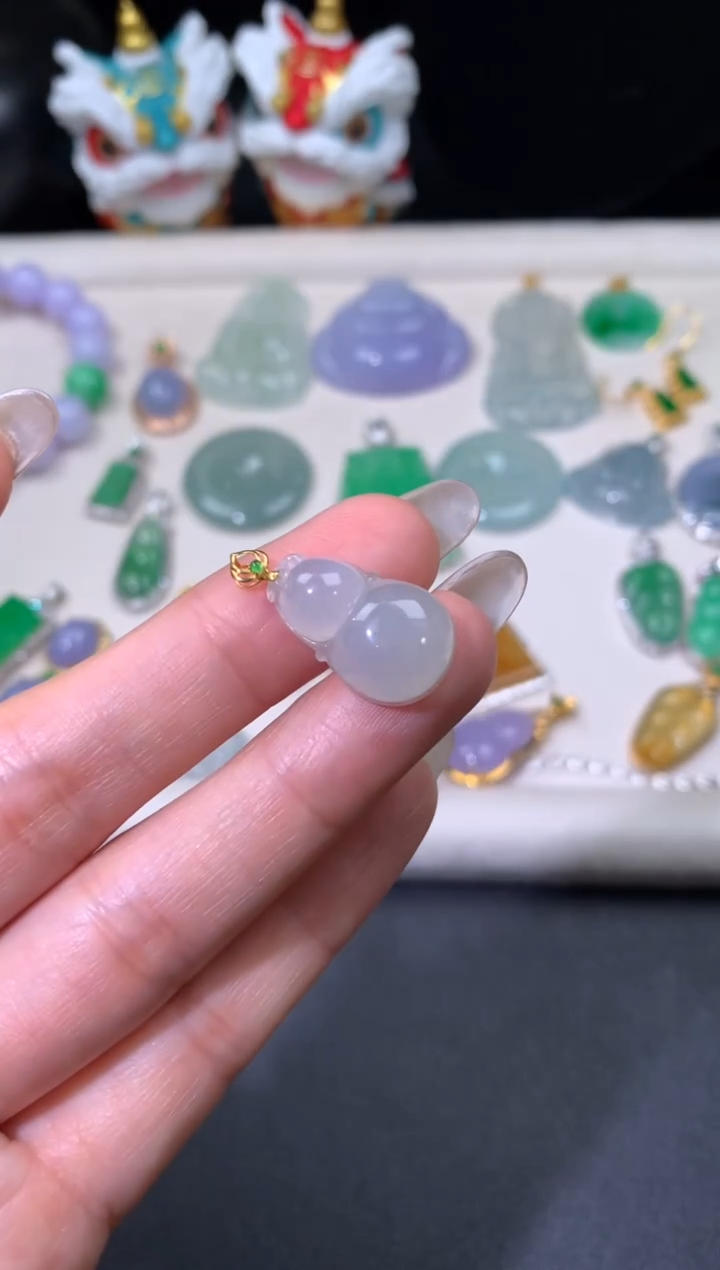 吊坠(不含链)18K金镶嵌翡翠翡翠