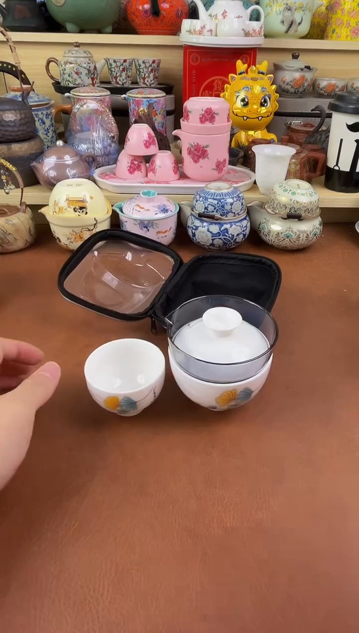 陶瓷茶具摆件旅行套组