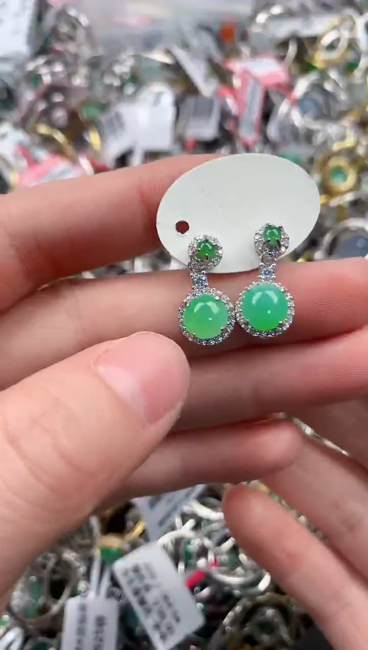 银S925镶嵌戒指翡翠10                  7