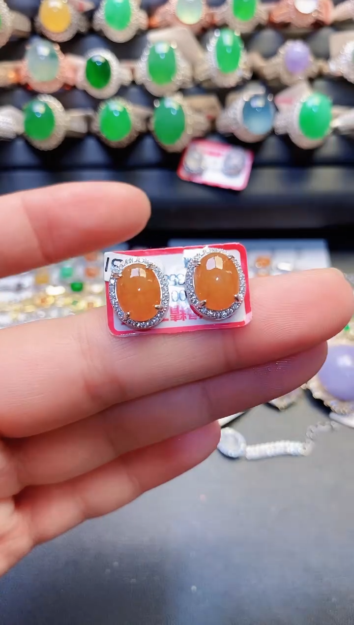 银S925镶嵌戒指翡翠天然