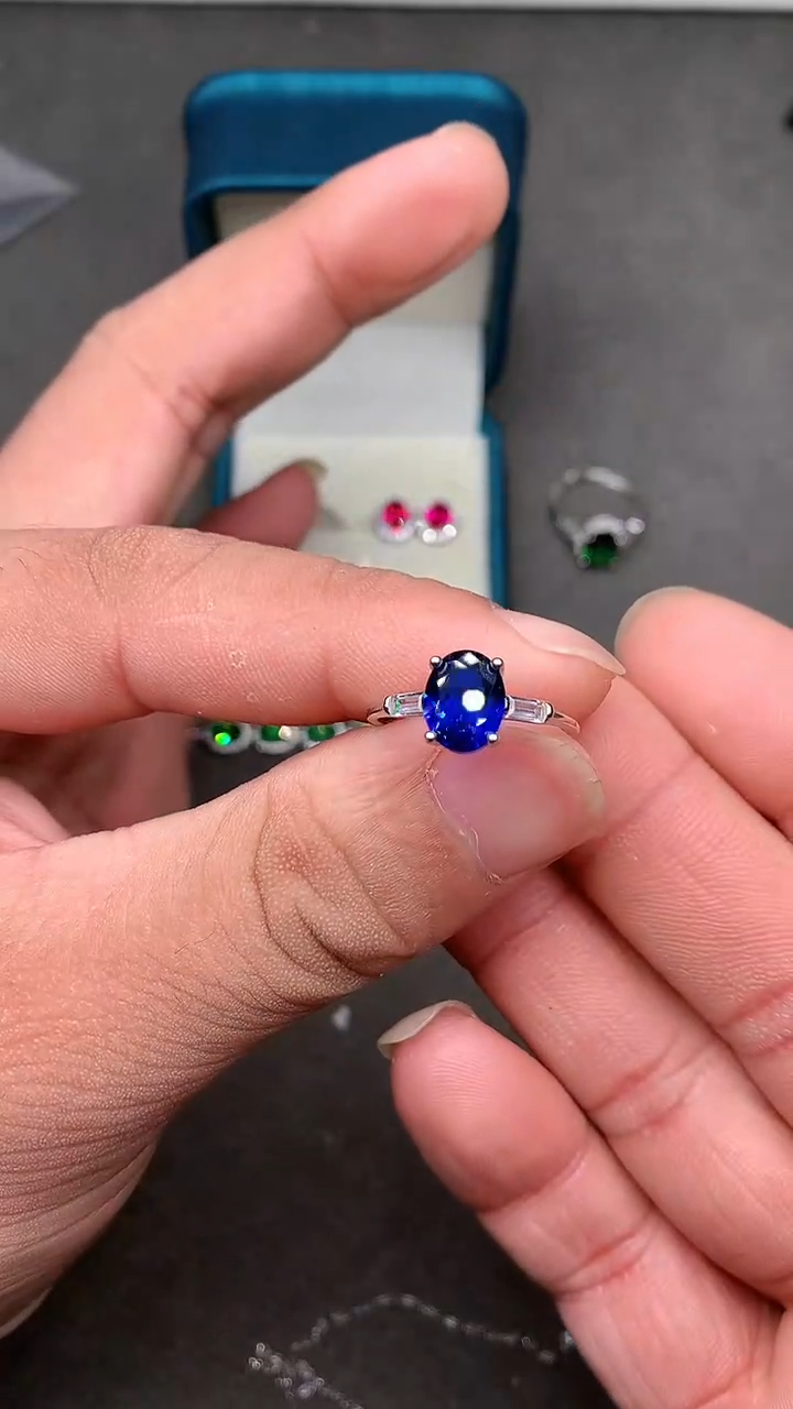 【闪购商品】蓝宝石戒指银S925镶嵌·······