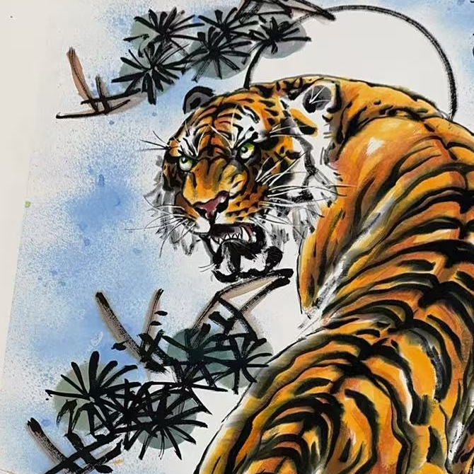 橱窗展示/乐雅文化艺术中心/徐文清/宣纸国画/带证书