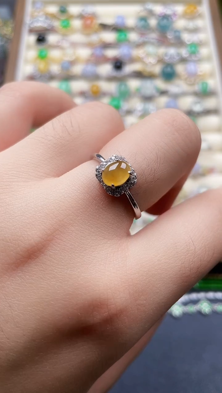 银S925镶嵌戒指翡翠10