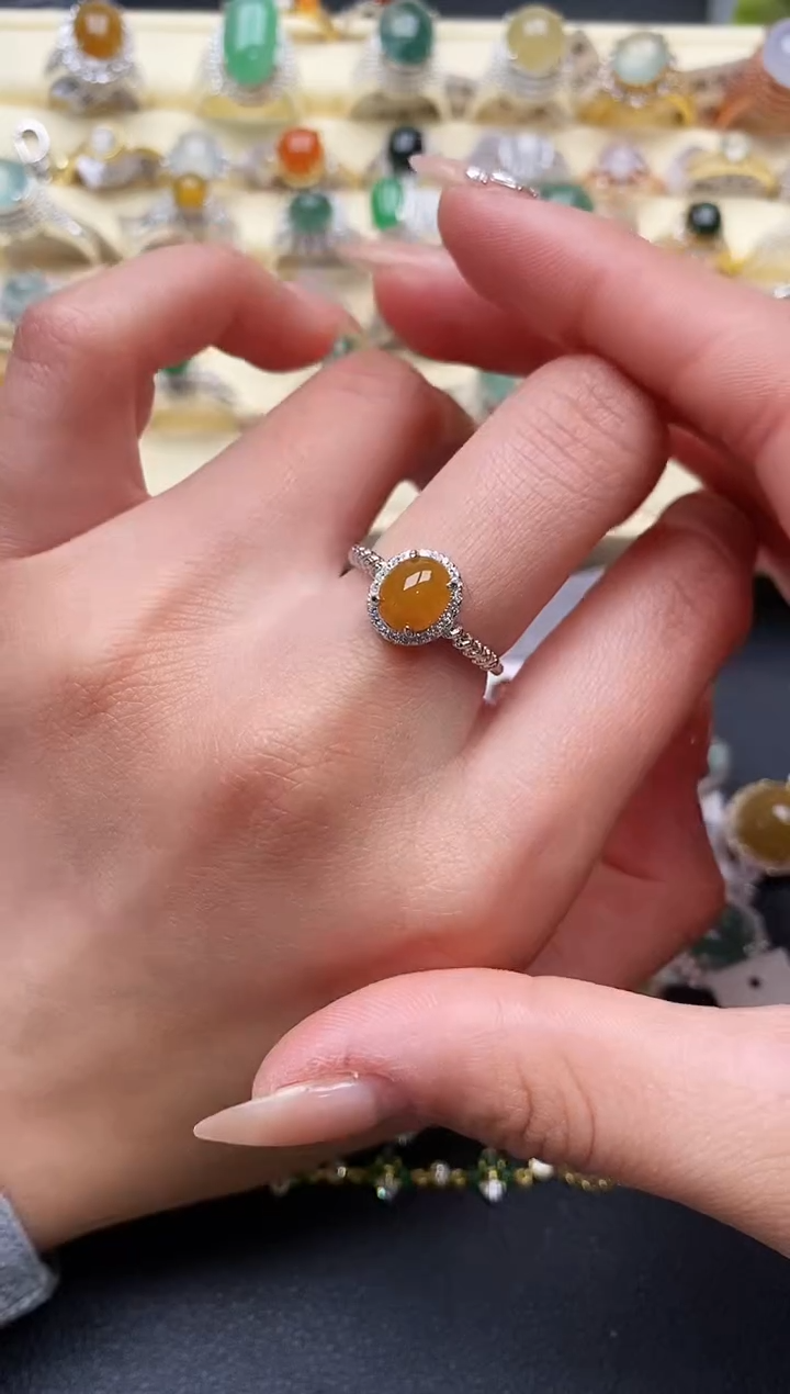 【闪购商品】翡翠戒指银S925镶嵌3333333+9