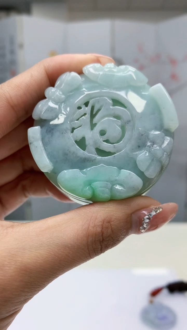 【闪购商品】定制翡翠未镶嵌4902MM-毛货挂件40