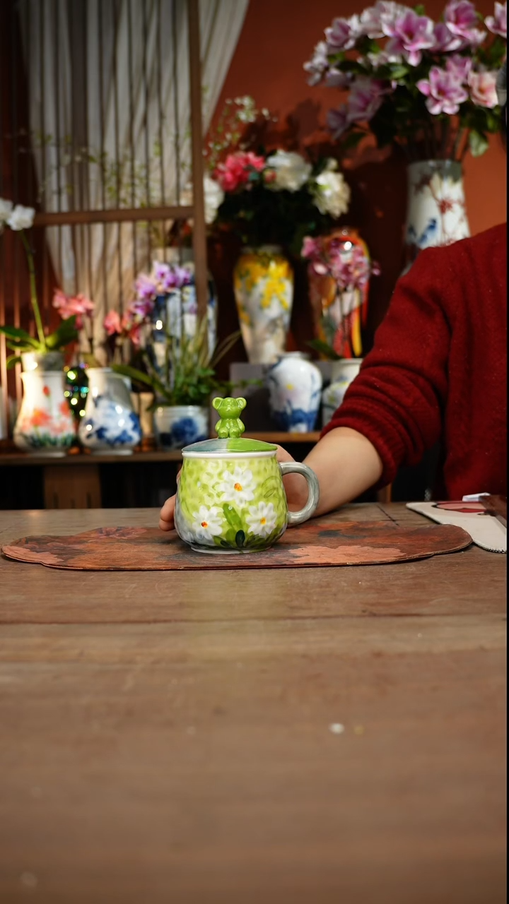 当代高温釉下彩手绘陶瓷餐具