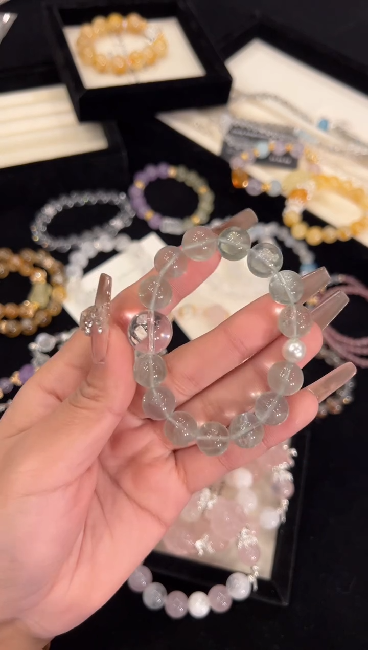 【闪购商品】水晶手链合金绿萤石手链1402