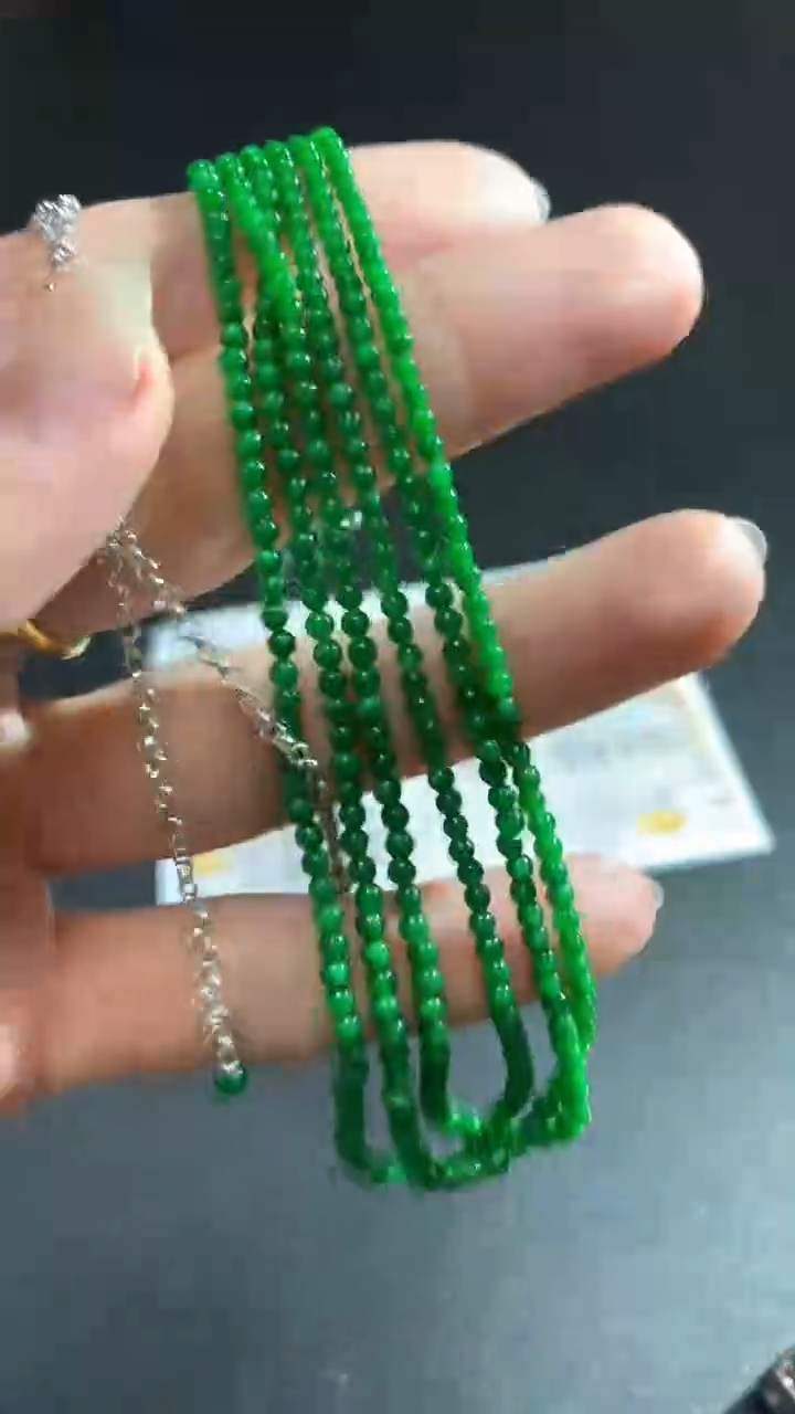 【闪购商品】翡翠项链18K金镶嵌珠链回流不退不换|55000+0