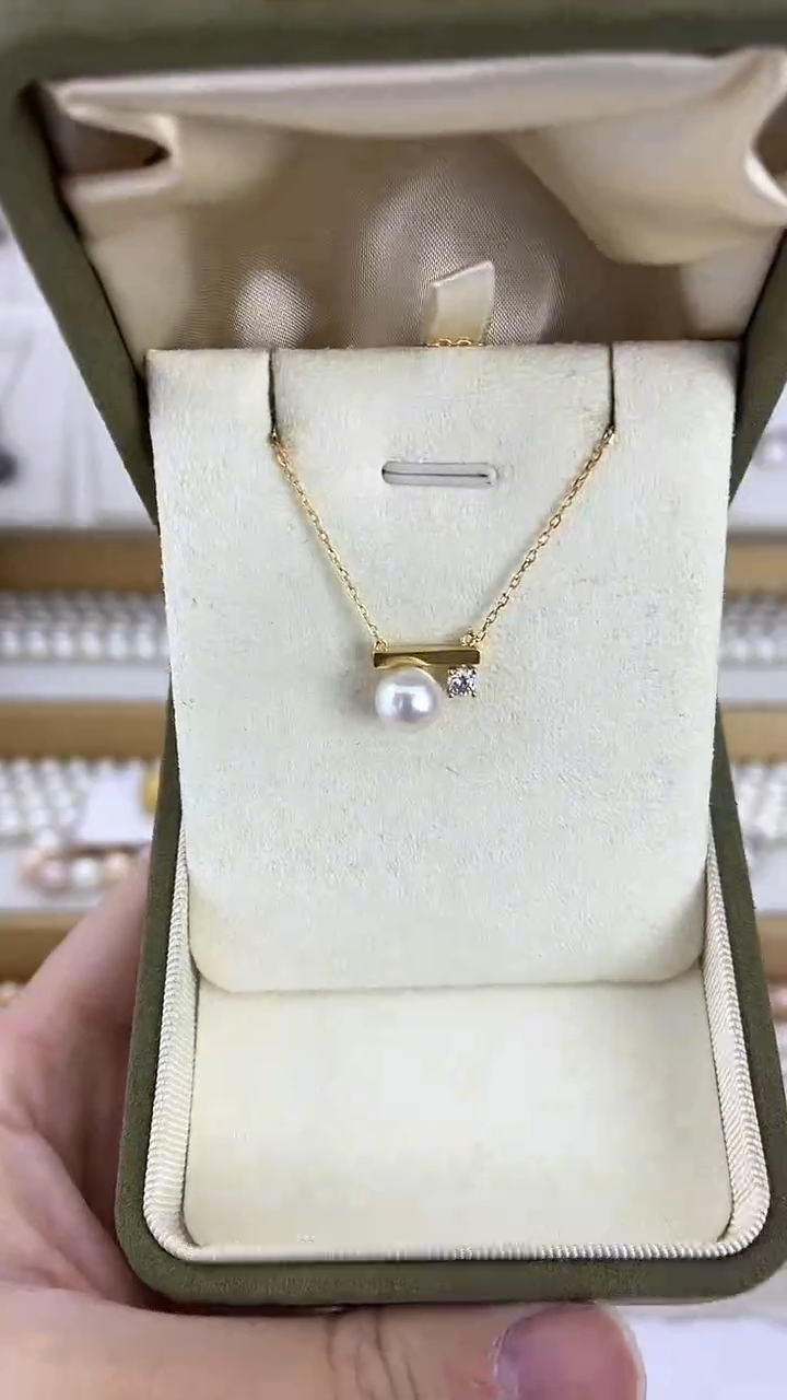 【闪购商品】淡水珍珠颈饰未镶嵌45天然极光珍珠天女光平衡木吊坠