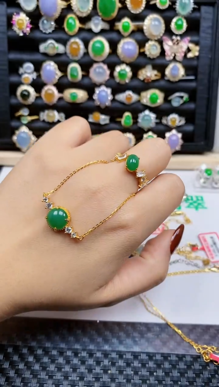 银S925镶嵌戒指翡翠482