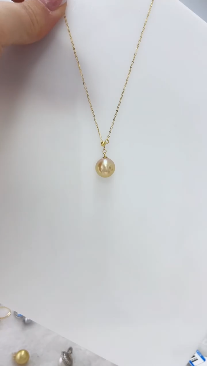 【闪购商品】海水珍珠DA银S925镶嵌金珠Y链 11 J200
