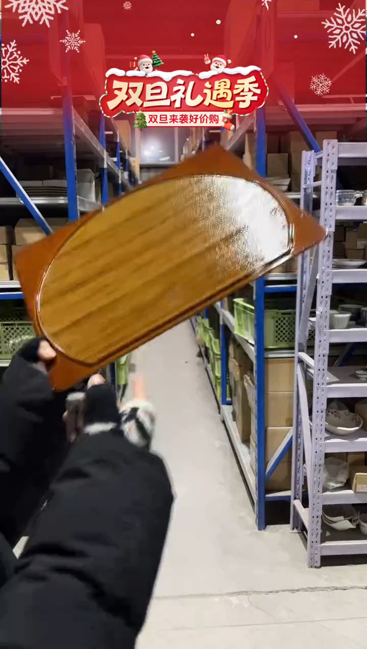 瓷半月会席焼杉盆　春慶杉目銀平目尺３寸