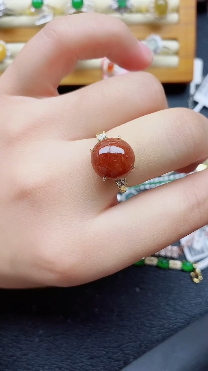 银S925镶嵌戒指翡翠1