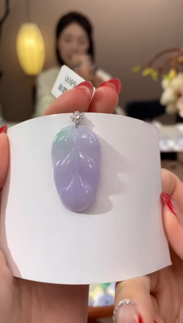 【闪购商品】翡翠颈饰18K金镶嵌天然缅甸a货翡翠