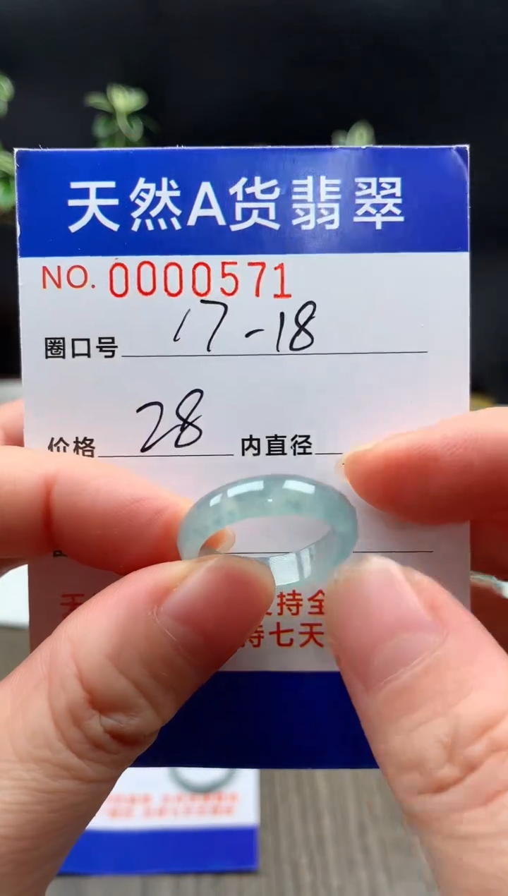 未镶嵌戒指翡翠17-18#