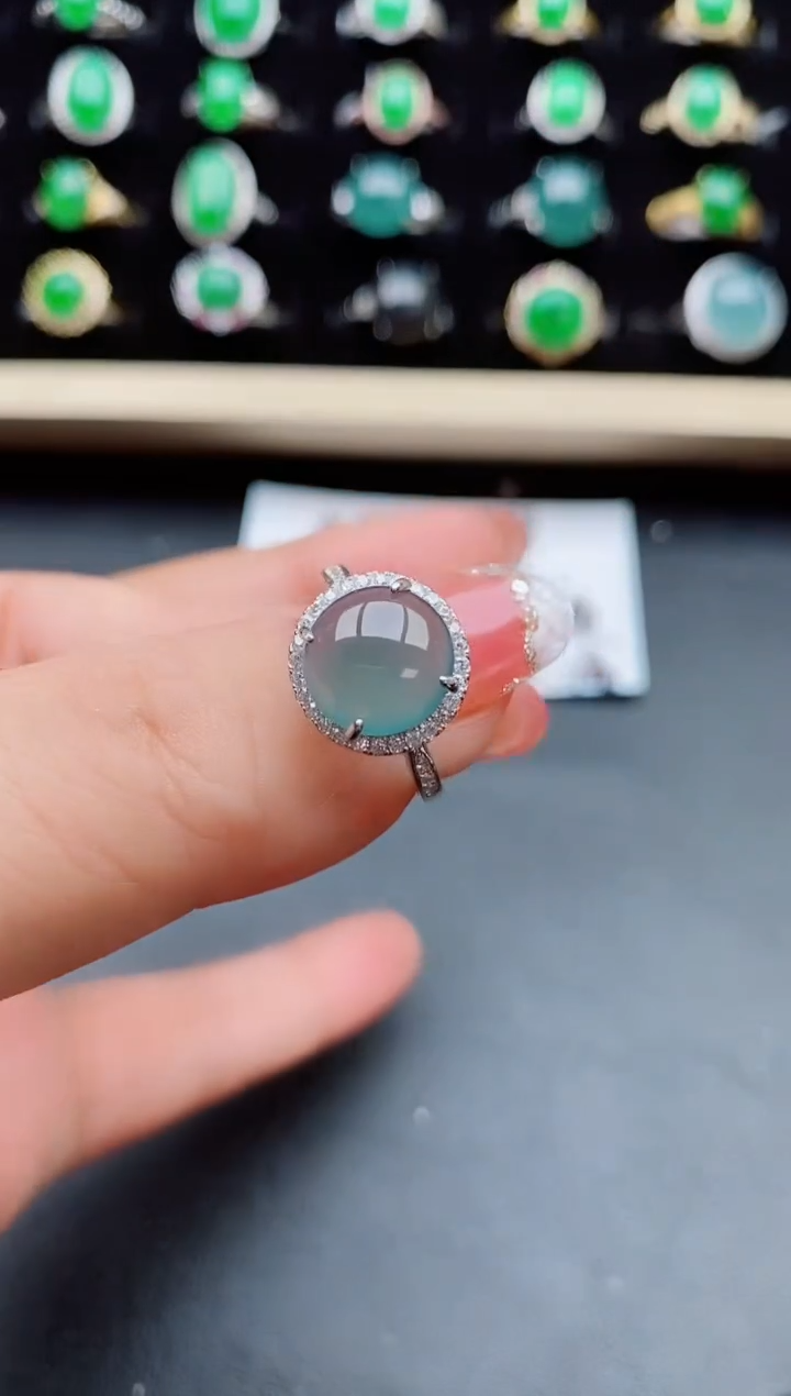 【闪购商品】翡翠戒指银S925镶嵌508005
