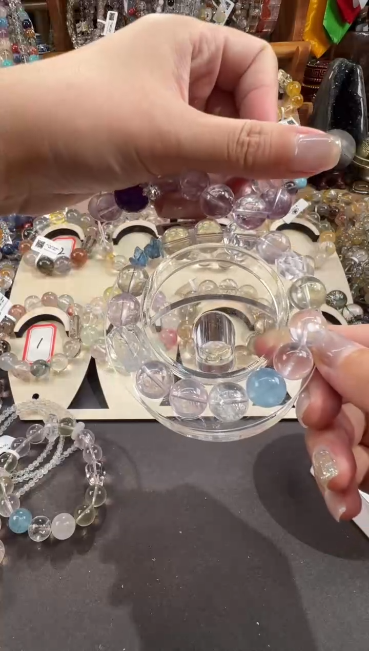 水晶手串合金定制款 天然水晶默认微瑕 咖啡