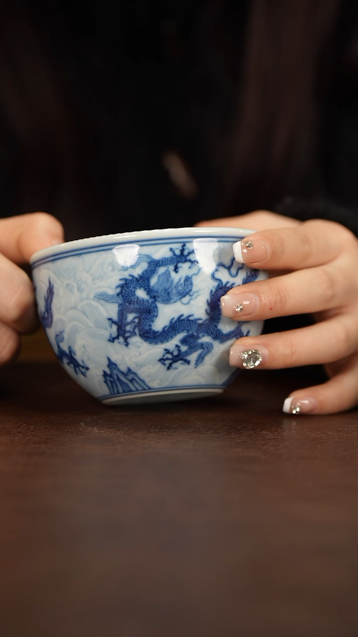 【闪购商品】博瑞堂青花龙纹缸杯