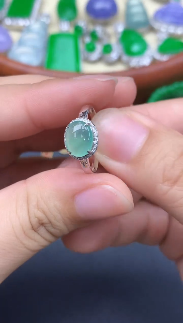 18K金镶嵌戒指翡翠348-中国好珍宝