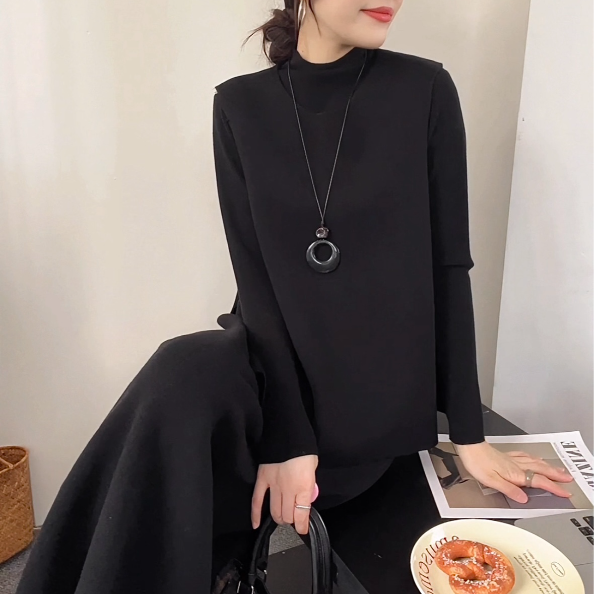 爱舞服饰 老钱风半身裙三件套套装