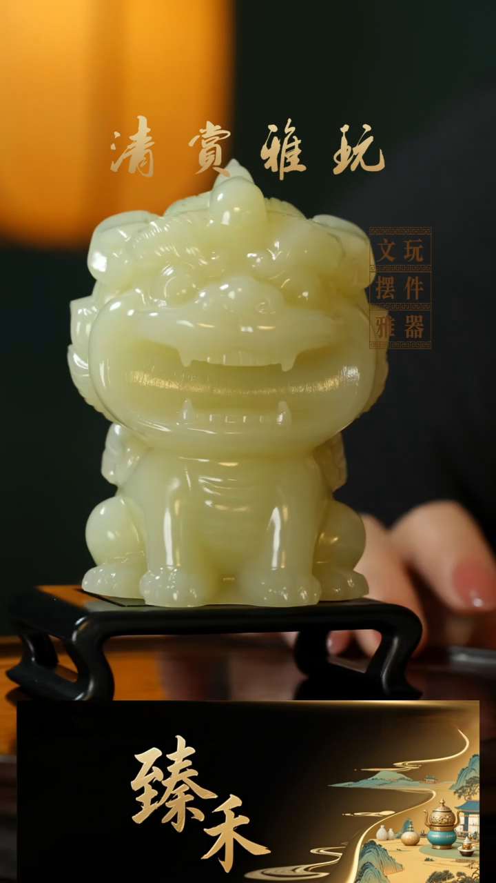 玉《大嘴貔貅》玉石摆件