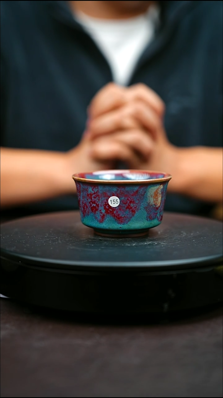 155#原矿钧瓷炉钧釉直口主人杯