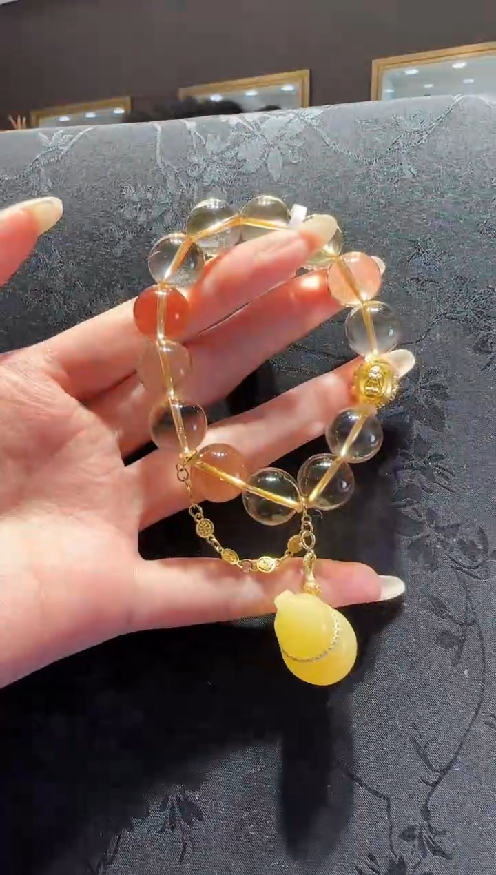 【闪购商品】黄晶手串未镶嵌黄水晶手串设计款