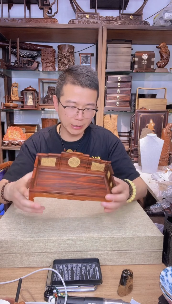 乌木类书架822微凹嵌黄杨罗汉床摆件