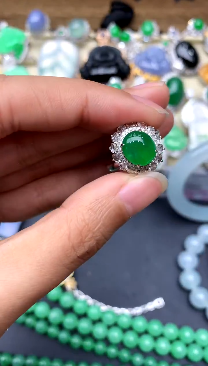 【闪购商品】翡翠戒指18K金镶嵌542-中国好珍宝