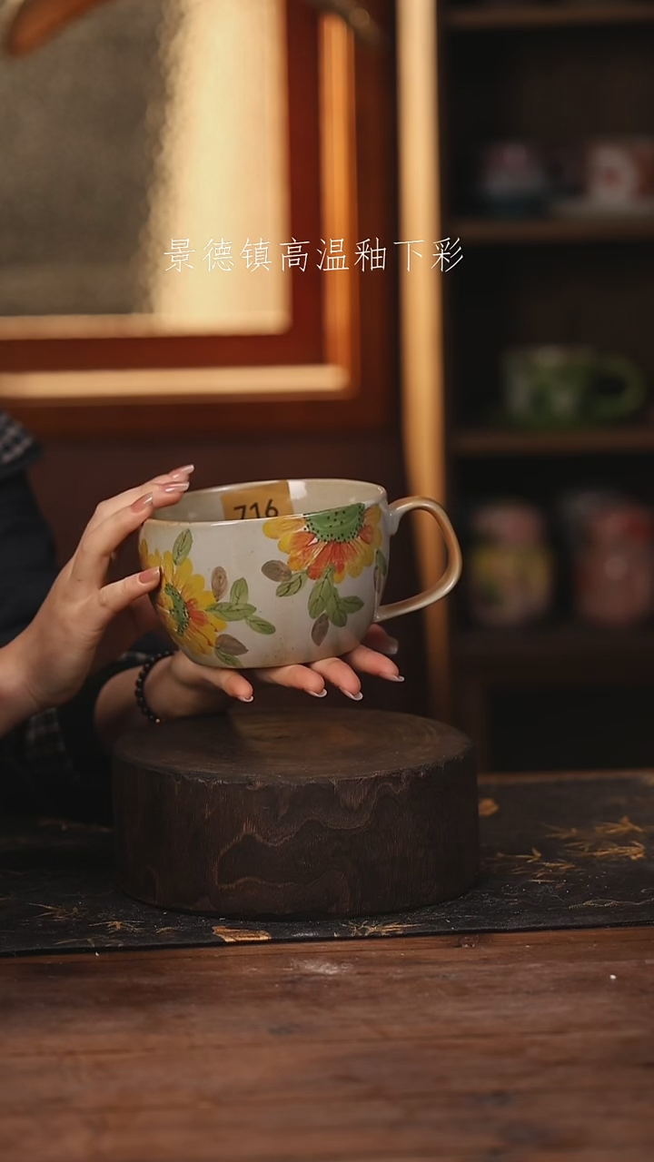 陶瓷景德镇高温釉下手绘陶瓷@L716@