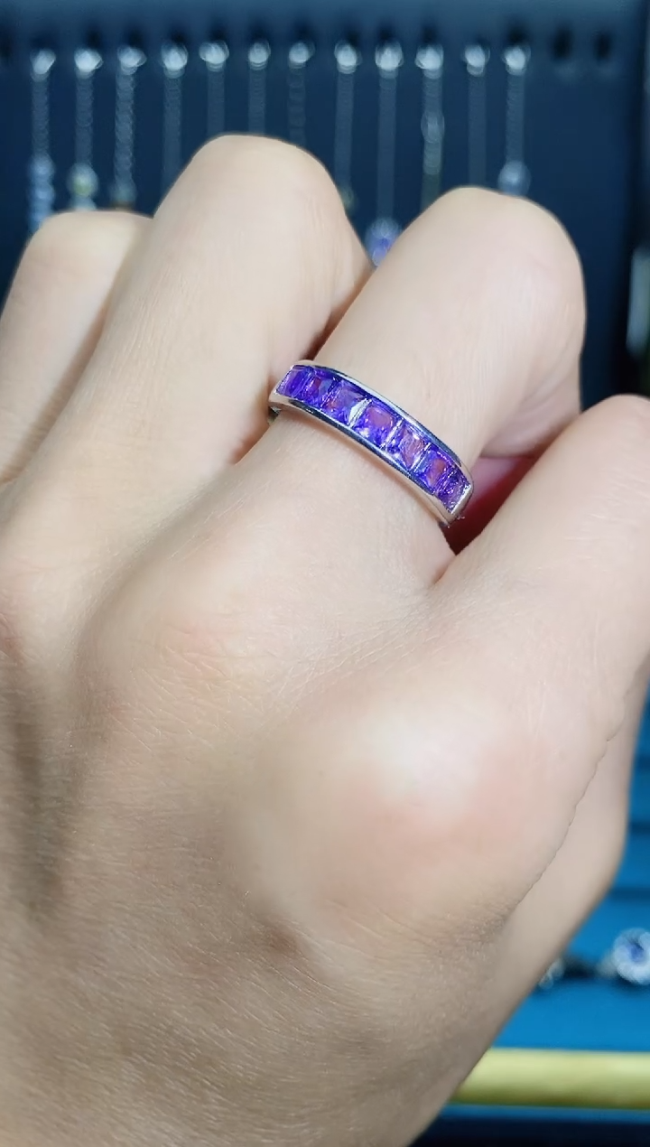 【闪购商品】紫晶戒指银S925镶嵌1121