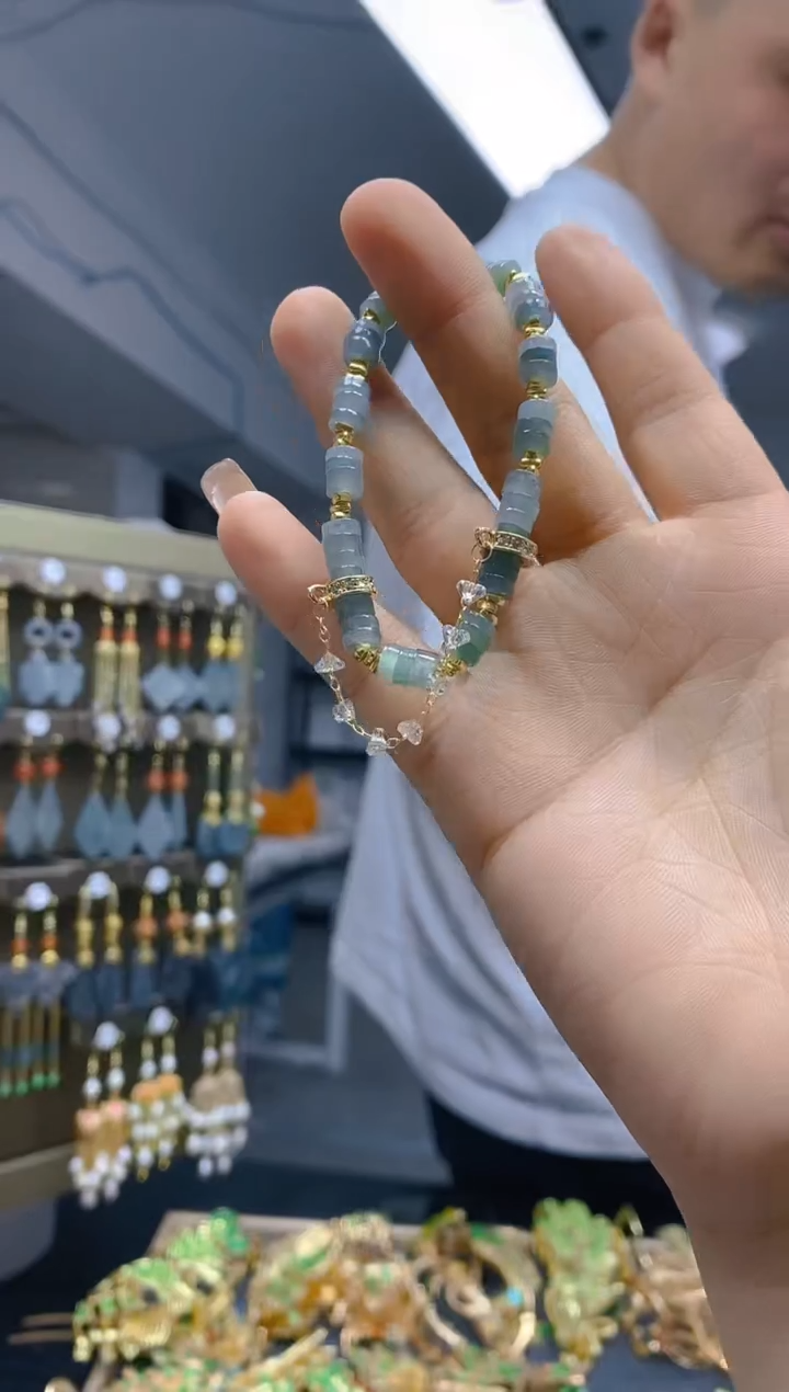 【闪购商品】翡翠耳饰合金0536翡翠手链