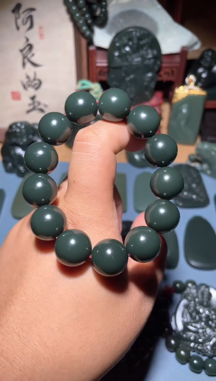 和田玉（青玉）未镶嵌颈饰16