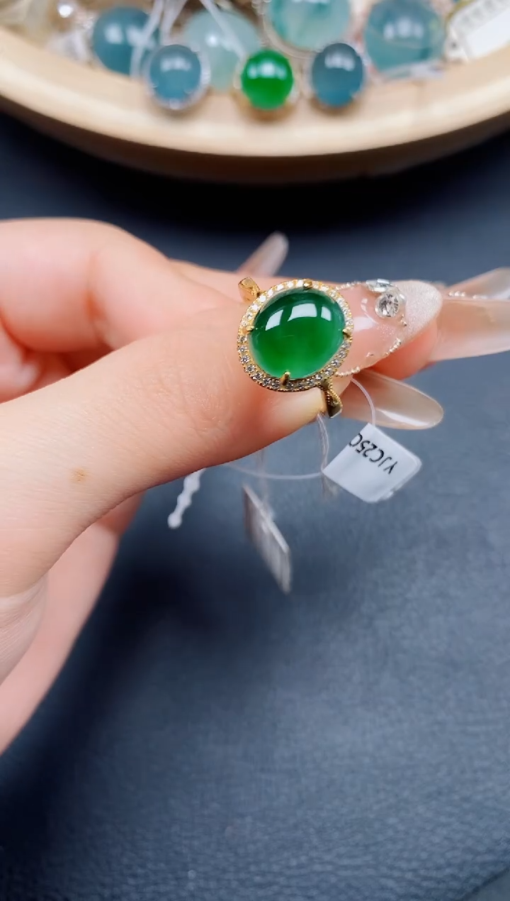 【闪购商品】翡翠戒指银S925镶嵌翡翠